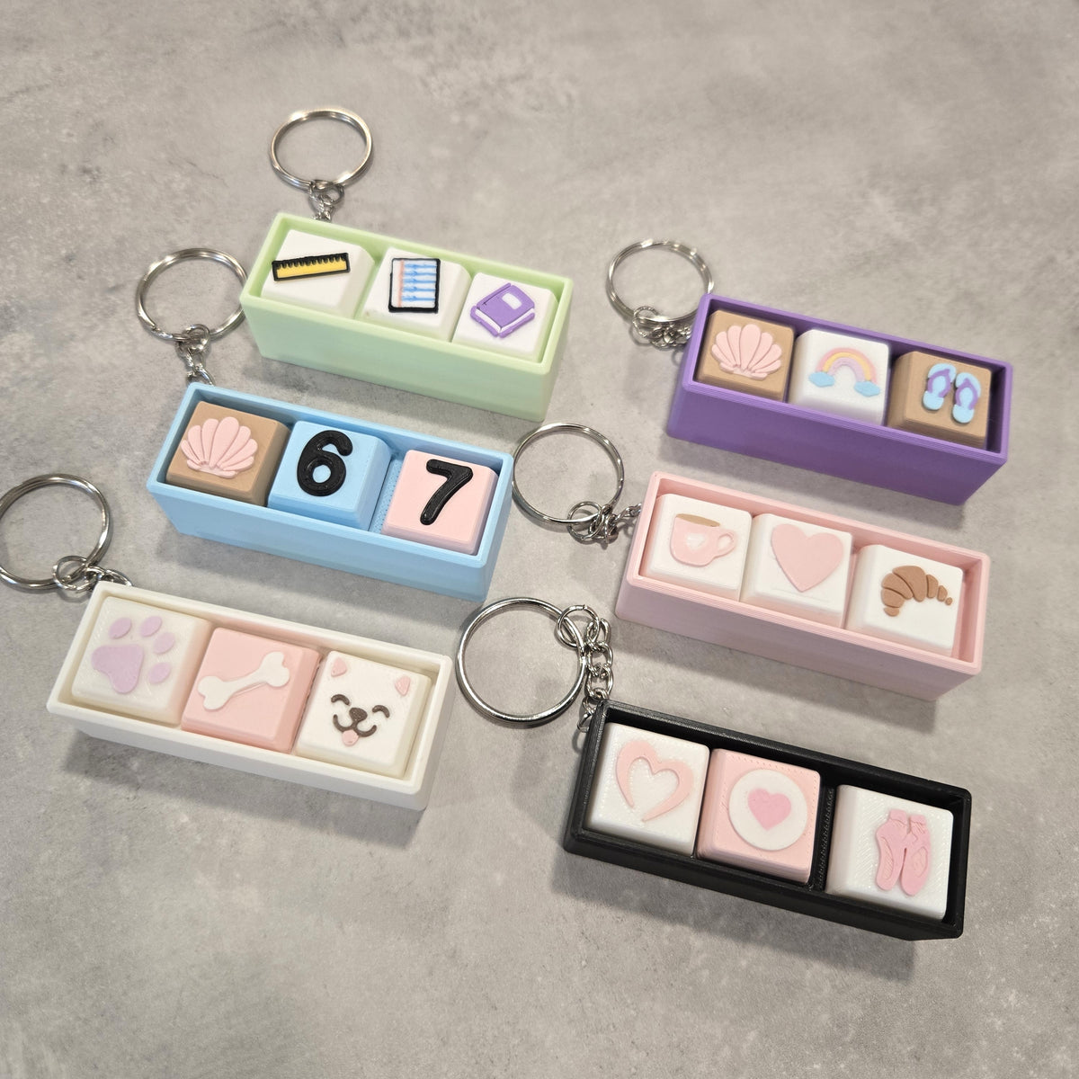 3 Keycap Clicking Keychain