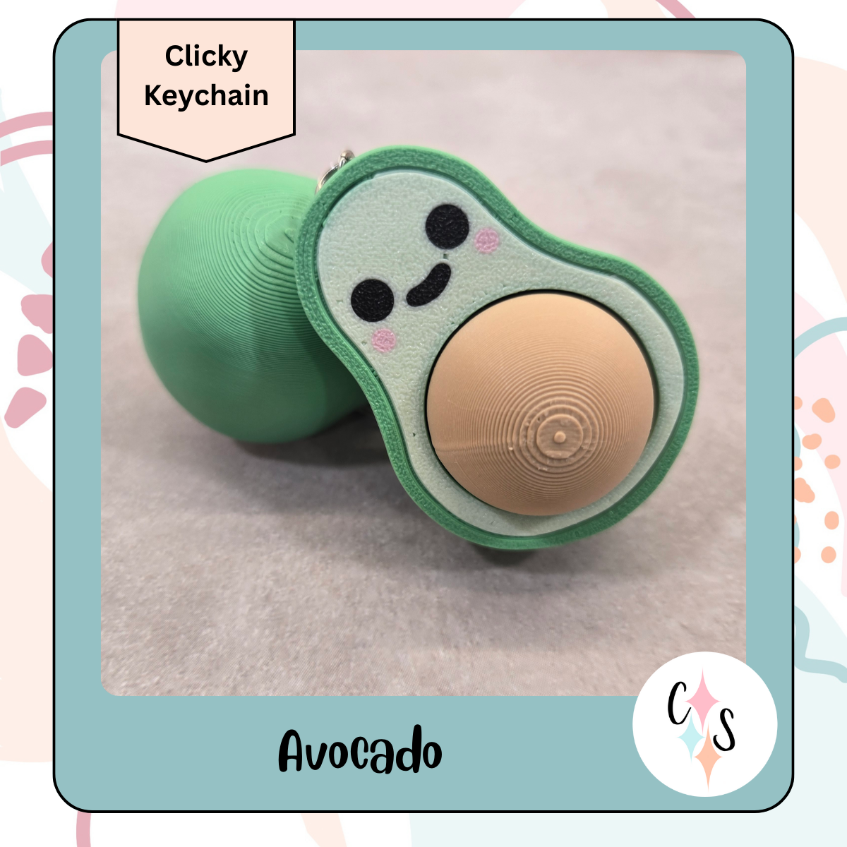 Avocado Clicky Keychain