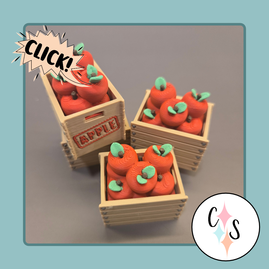 Apple Crate Clicky Keychain