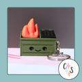 Dumpster Fire Clicky Keychain