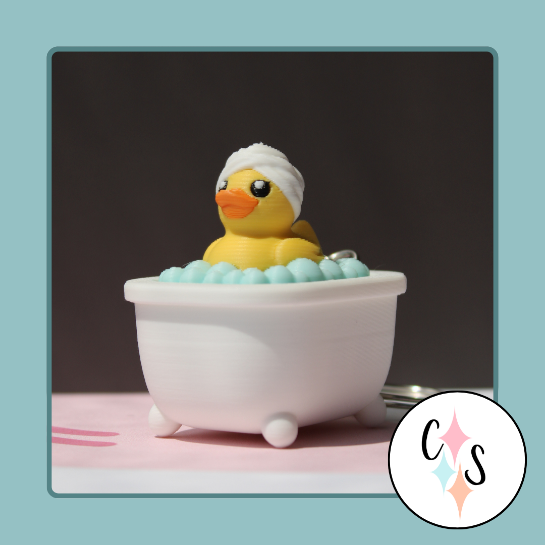 Ducky in Tub Clicky Keychian