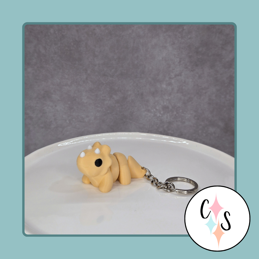 Triceratops Keychain